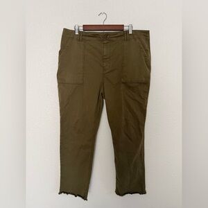 Pilcro Olive Green Cropped Utility Pants